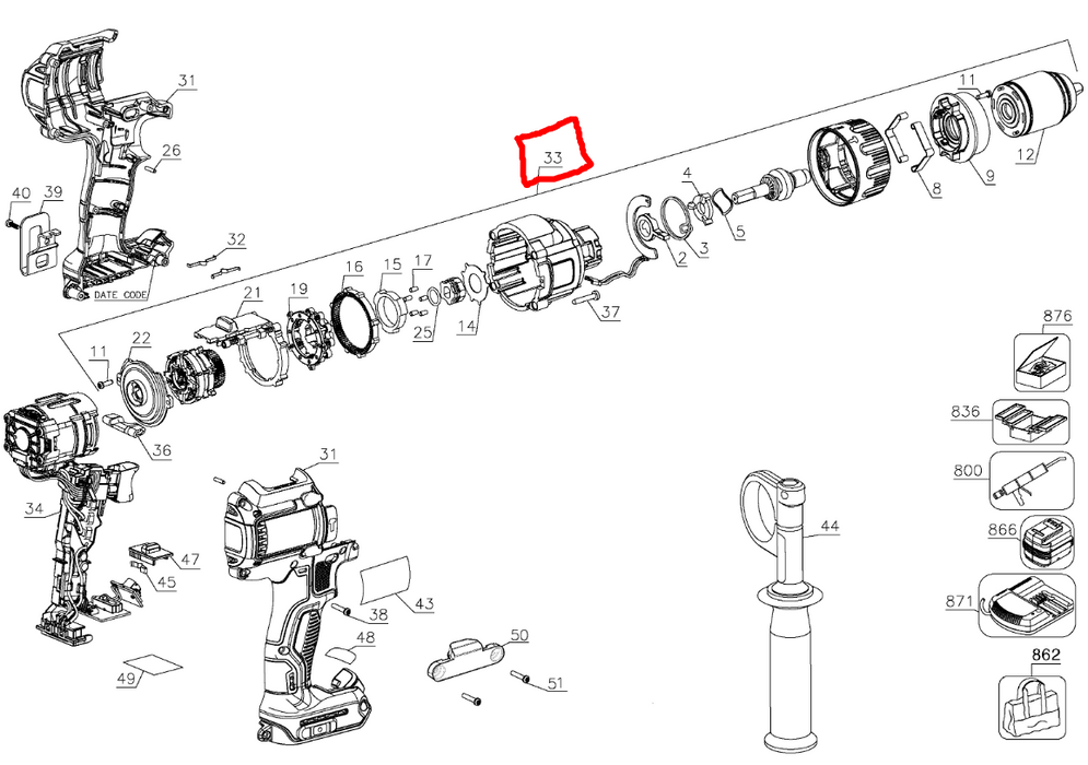 GearCase Assembly Dewalt