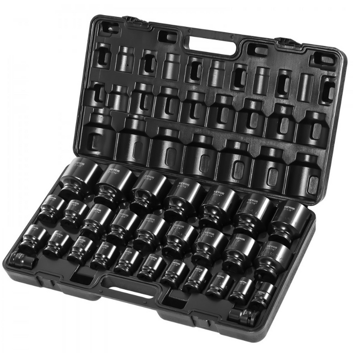 Set Impact Socket 3/4"DR. 29 PCS. SAE Vevor