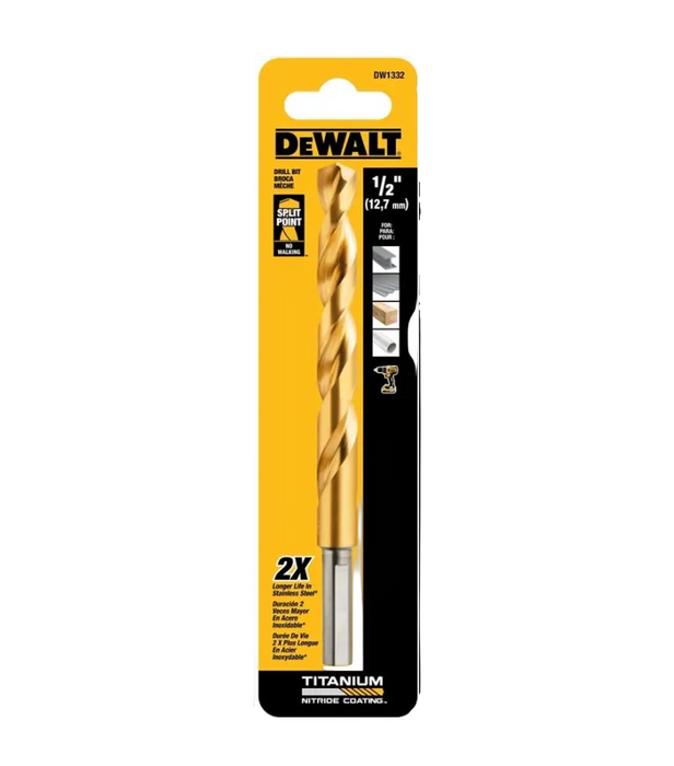 Titanium Split Point Drill Bit 1/2" Dewalt
