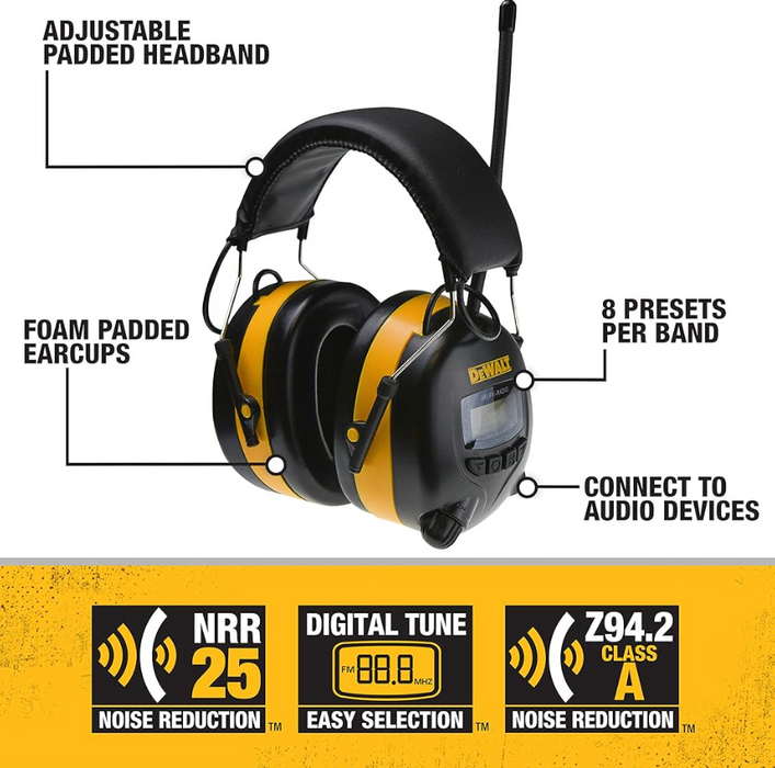 Digital AM/FM Hearing Protector Dewalt