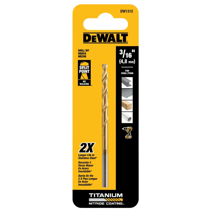 Titanium Drill Bit 3/16" Dewalt