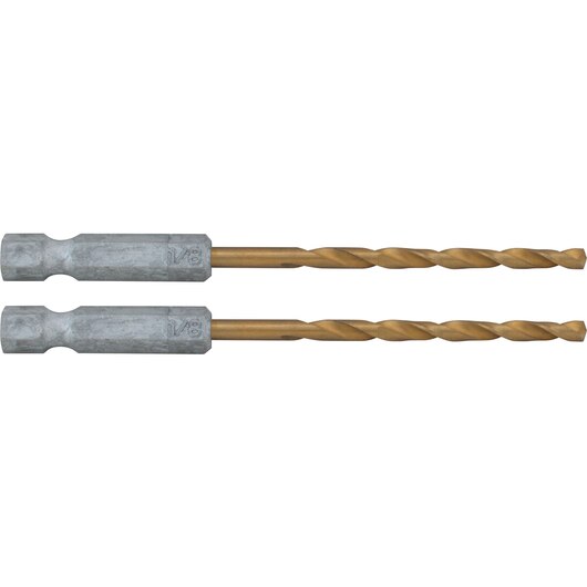 2 PC Titanium Drill Bit 1/8'' X 1/4'' Craftsman