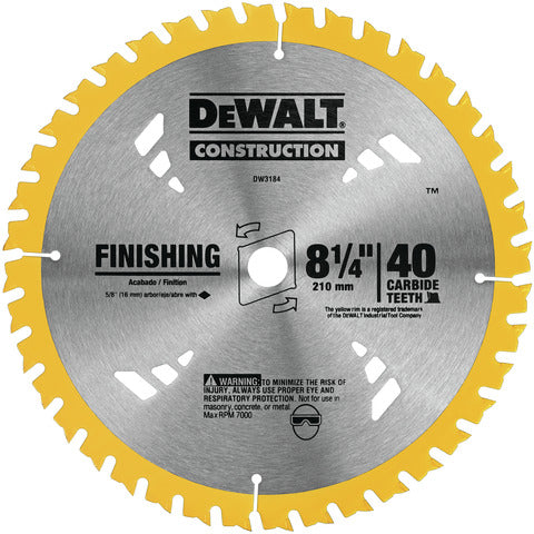 DISCO SIERRA 8-1/4" X 40T DEWALT