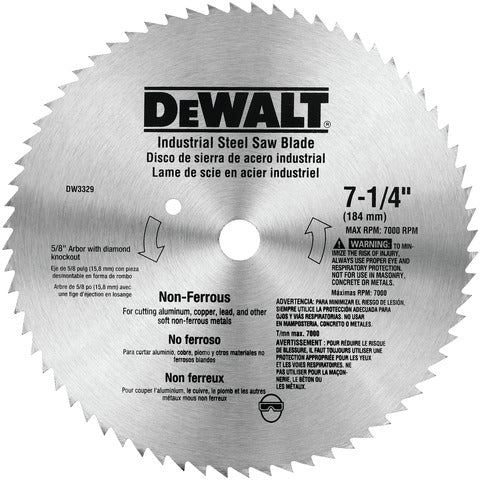 CIRCULAR SAW BLADE METAL NON-FERROUS 7-1/4" X 24T DEWALT