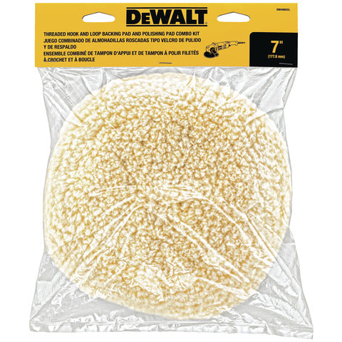 WOOL BUFFING PAD & BACKING PAD 7" KIT
