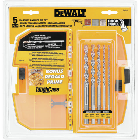 SET 5 PC PERCUSSION W/TOUGH CASE DEWALT