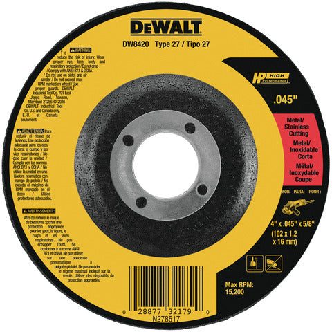 DISCO CORTAR 4" X 5/8" DEWALT